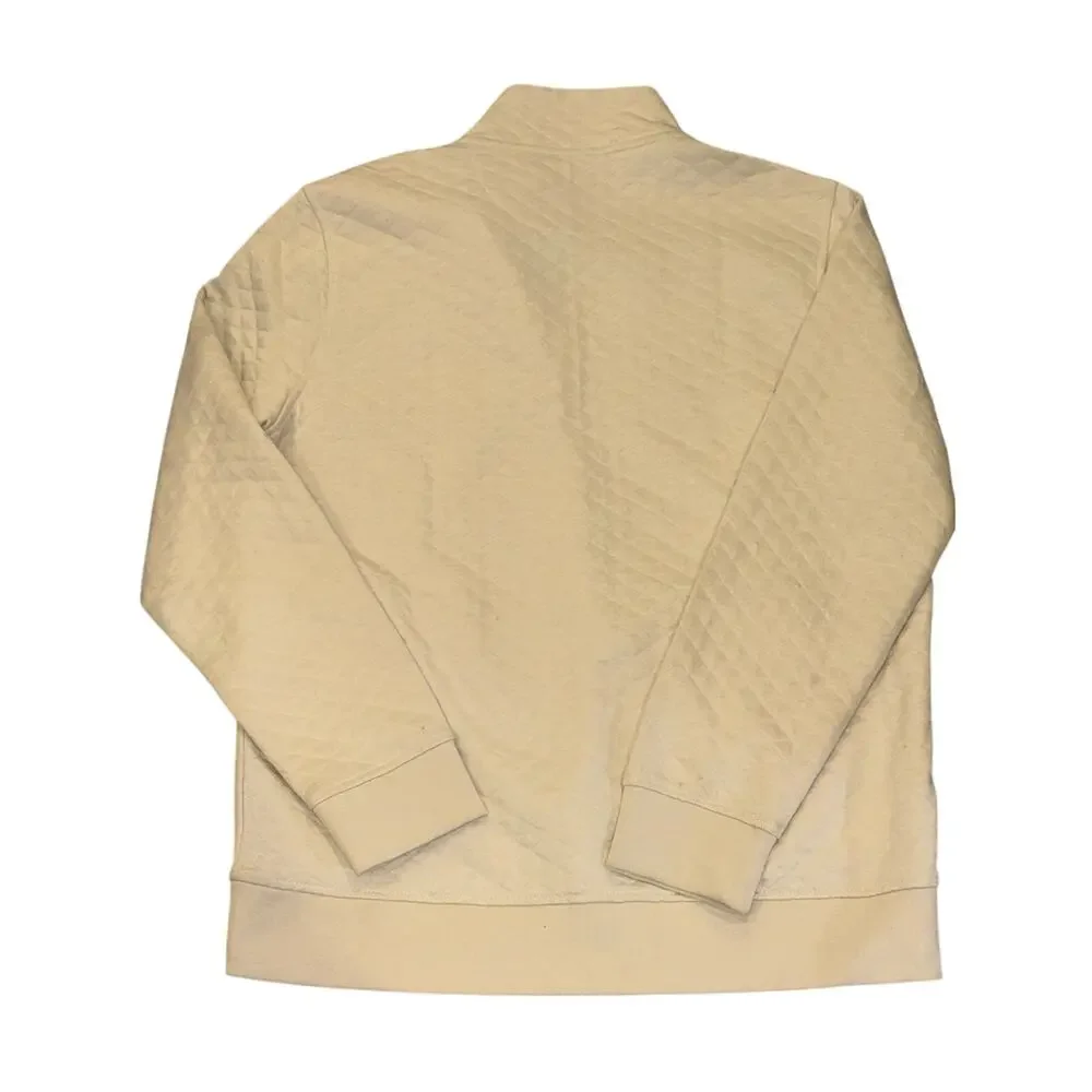 Original Penguin Quilted Pullover Sweatshirt Cream L/G - Picture 4 of 5